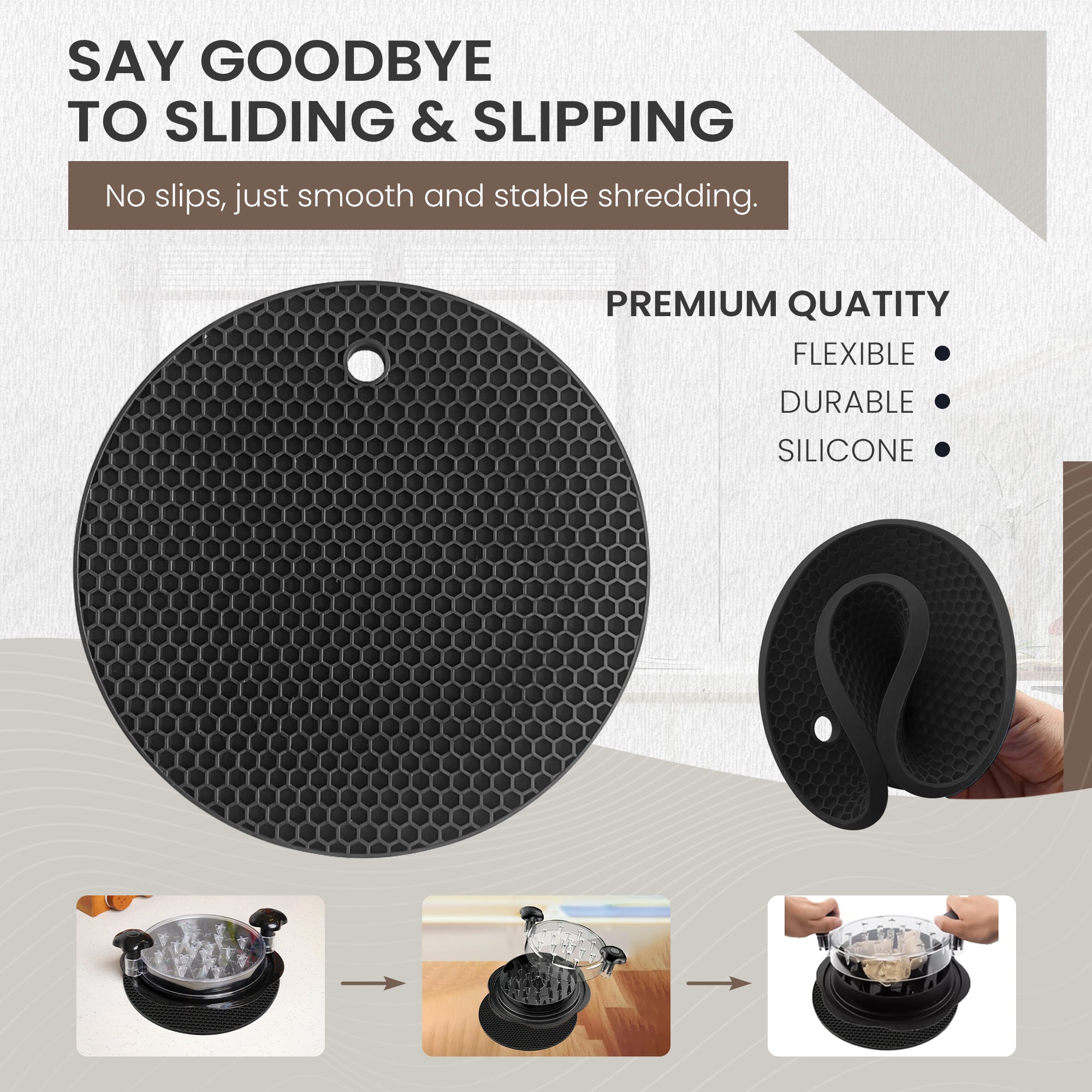 Prepmate Chicken Shredder – BPA-Free, Easy-Grip Tool with Tongs & Mat